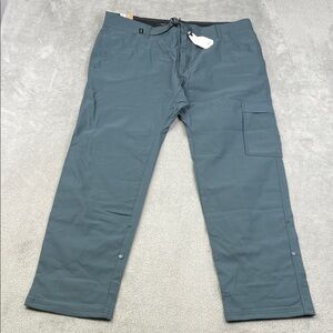 NEW Prana 38/30 Stretch Zion Slim Pant II Men's Gray Blue Hiking Outdoors